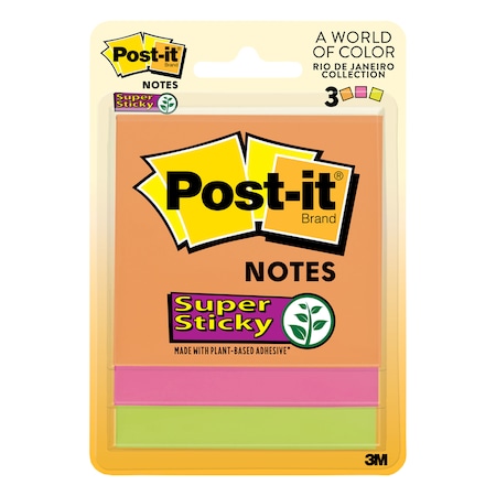 Post-It Post-it 3 in. W X 3 in. L Assorted Sticky Notes 3 pad, PK3 3321-SSAU